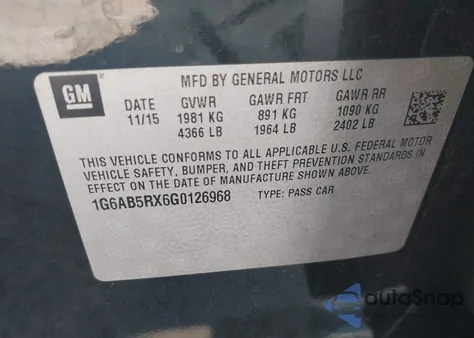 2016 Cadillac Ats Luxury Collection from USA, damaged, VIN 1G6AB5RX6G0126968